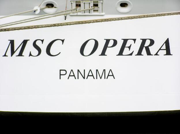 MSC Opera (MSC Cruises) - Name lettering on the stern of the ship